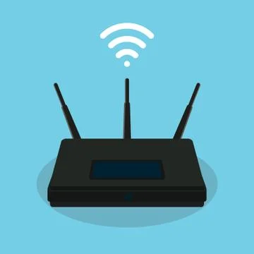 Wifi singla router isolated object Stock Illustration