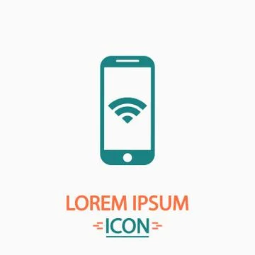 Wifi smartphone computer symbol Stock Illustration