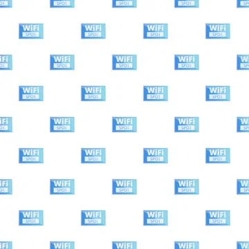Wifi spot pattern creating a seamless background design Illustrazione stock