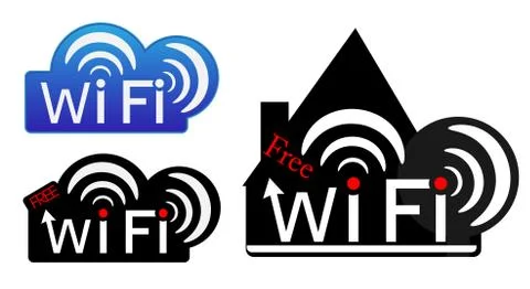 Wifi stickers Stock Illustration