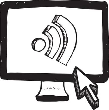 Wifi symbol on computer screen Stock Illustration
