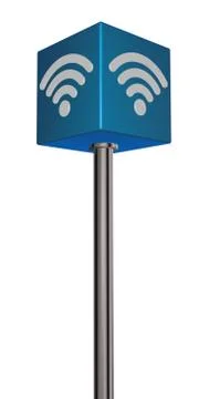 Wifi symbol on cube - 3d rendering Illustrazione stock