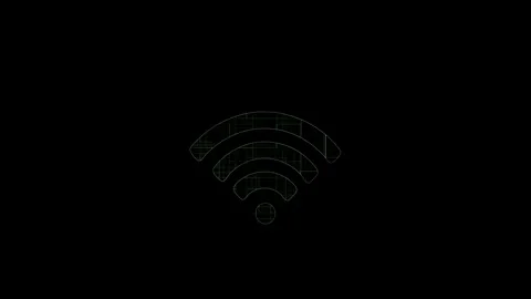 Wifi symbol with digital green data transfer Stock Footage 328386938