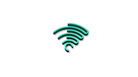 WiFi symbol drawing 3d animation isolated on white background Stock Footage 340543166