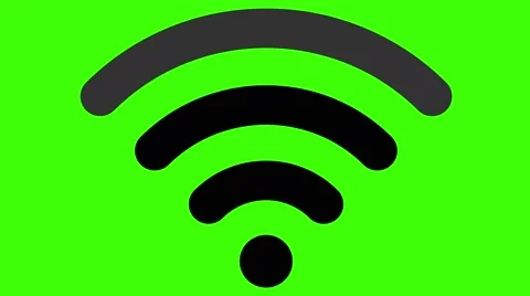 WiFi symbol graphic resource keyable green screen looping animation black flash Stock Footage 64764933