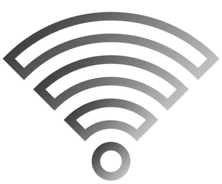 Wifi symbol icon - medium gray outlined gradient, isolated - vector Stock Illustration