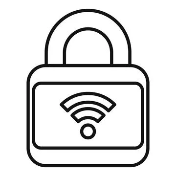 Wifi symbol inside a padlock for secure connection Stock Illustration
