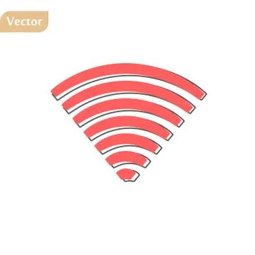 Wifi Symbol. Vector wireless network icon. Flat design Stock Illustration