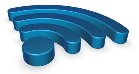 Wifi symbol on white background - 3d rendering Illustrazione stock