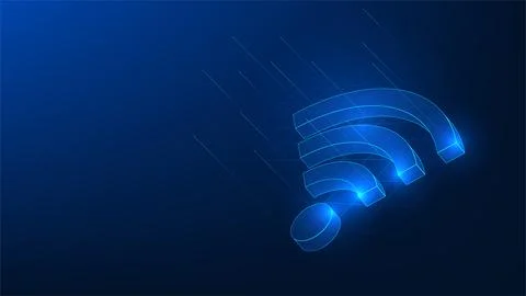 WiFi Technology Background with Wireless Signal Icon Broadcasting Network C.. Stock Illustration