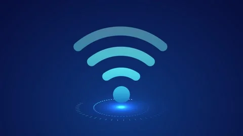 WiFi technology, which broadcasts Wi-Fi signals, sends wireless 動画素材 309977946