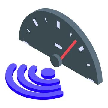 Wifi test internet speed icon, isometric style Stock Illustration