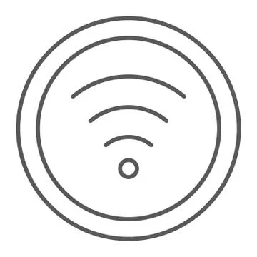 Wifi thin line icon, internet and network, wireless internet sign, vector Stock Illustration