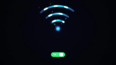Wifi toggle switch animation turning internet connection status on and off .. 스톡 동영상 344685090