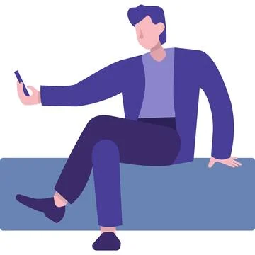 Wifi usage icon man using internet connection Illustration