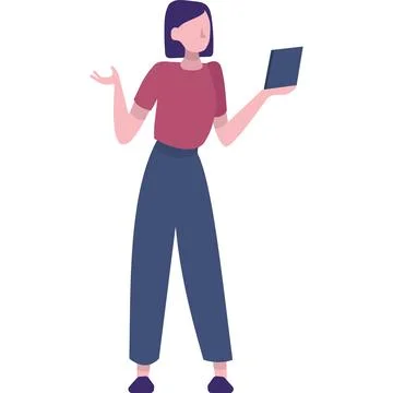 Wifi usage icon woman using internet connection Illustration