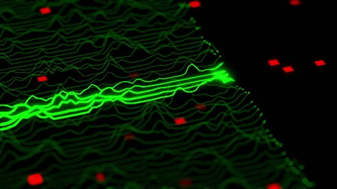 Wifi virus frequency waves 3d animation seamless loop Stock Footage 320255400