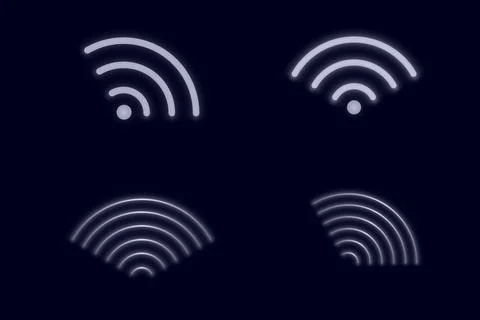 Wifi wave light effect. Radar sensor, beep technology, digital sign.Transpa.. Illustrazione stock