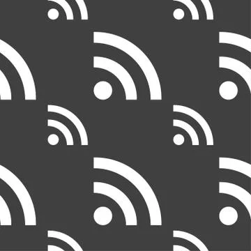 Wifi, Wi-fi, Wireless Network icon sign. Seamless pattern on a gray backgroun 스톡 일러스트
