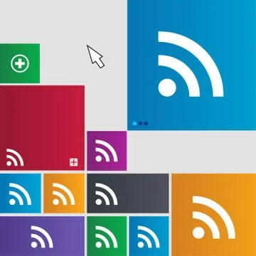 Wifi, Wi-fi, Wireless Network icon sign. Metro style buttons. Modern interface w Stock Illustration