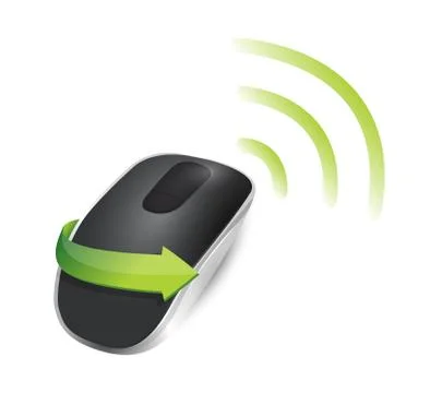 Wifi wireless computer mouse isolated on white background イラスト素材