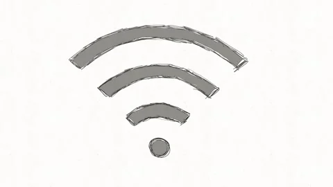 WiFi Wireless Internet Connection Signal Hand Drawn Animation Stock Footage 341863524