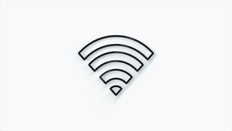 Wifi wireless internet network symbol 3d icon isolated on white background. Video stock 156137549