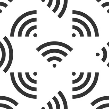 WiFi wireless internet network symbol icon seamless pattern on white background Illustrazione stock