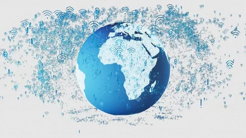 Wifi World Particles 01-alpha Stock Footage 263022289