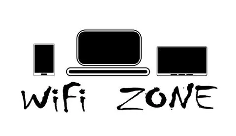 WiFi zone and devices Stock Illustration