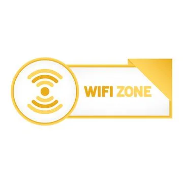 Wifi zone label Vector Illustrazione stock
