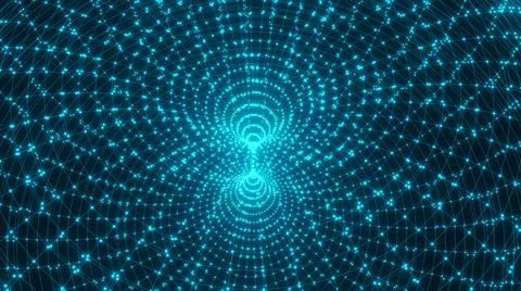 Wiframe Technology Abstract Blue Circles On Stock Illustration