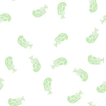 Wig accessory glyph vector seamless pattern Illustrazione stock