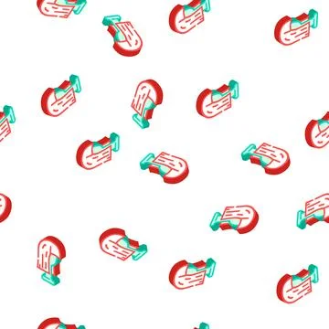 Wig accessory isometric icon seamless pattern 스톡 일러스트