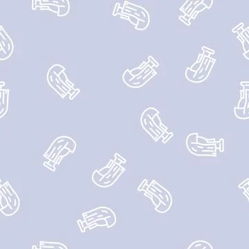 Wig accessory line vector seamless pattern Illustrazione stock