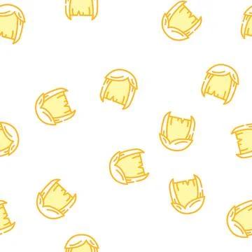 Wig hair vector seamless pattern color Illustrazione stock