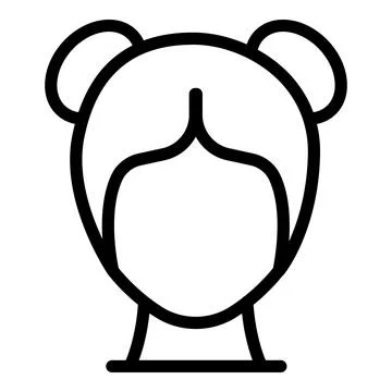 Wig icon, outline style Stock Illustration