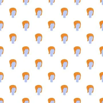 Wig mannequin heads displaying ginger hair pattern Stock Illustration