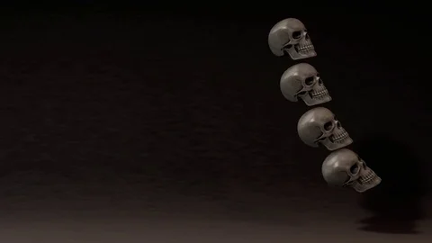 Wiggle animation skulls in the cave Stock Footage 79594213