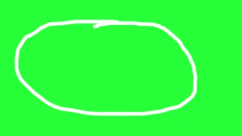 Wiggle Circle Drawing on Green Background  Horizontal Footage Stock Footage 320155476