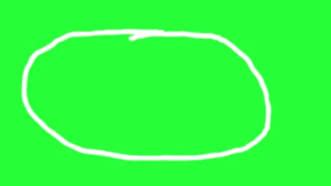 Wiggle Circle Drawing on Green Background  Horizontal Footage 2 Stock Footage 320155478