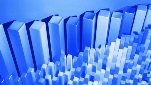 Wiggling abstract columns as abstract looping background for analytical programs Stock Footage 142988545