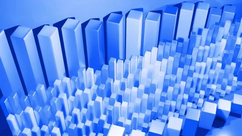 Wiggling abstract columns as abstract looping background for analytical programs Stock Footage 142988574