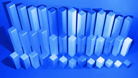 Wiggling abstract columns as abstract looping background for analytical programs Stock Footage 142988605
