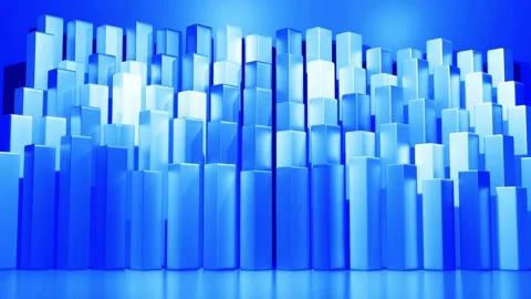 Wiggling abstract columns as abstract looping background for analytical programs Stock Footage 142988747