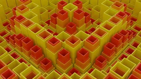 Wiggling abstract columns in up and down motion. Design. Yellow and orange bars Stock Footage 236858224