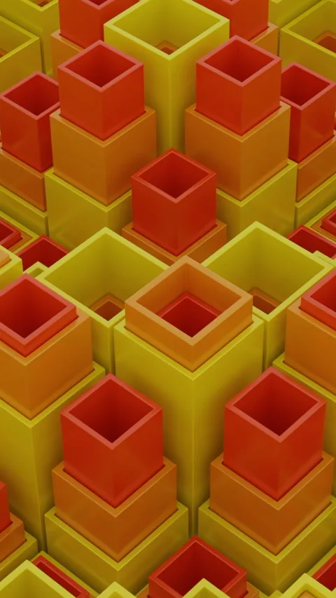 Wiggling abstract columns in up and down motion. Design. Yellow and orange bars Stock Footage 282659299