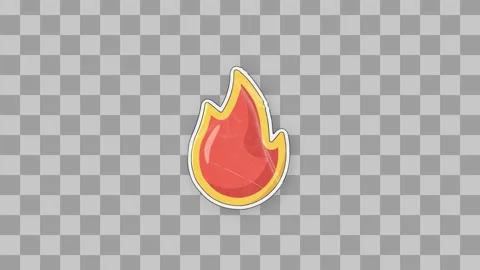 Wiggling Flame Sticker Stock After Effects