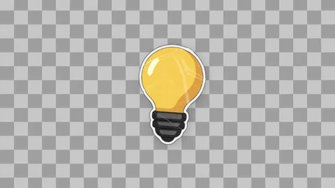 Wiggling Light Bulb Sticker After Effects stock