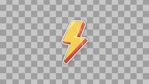 Wiggling Lightning Sticker  After Effects	Stock